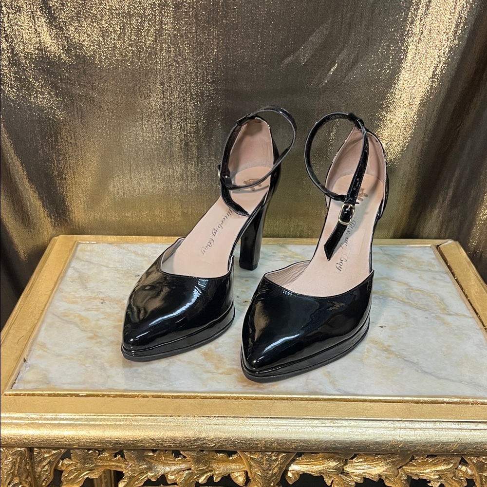 Jitterbug Boys Custom D’orsey Heels – Black Patent – Size 11/12 🖤✨